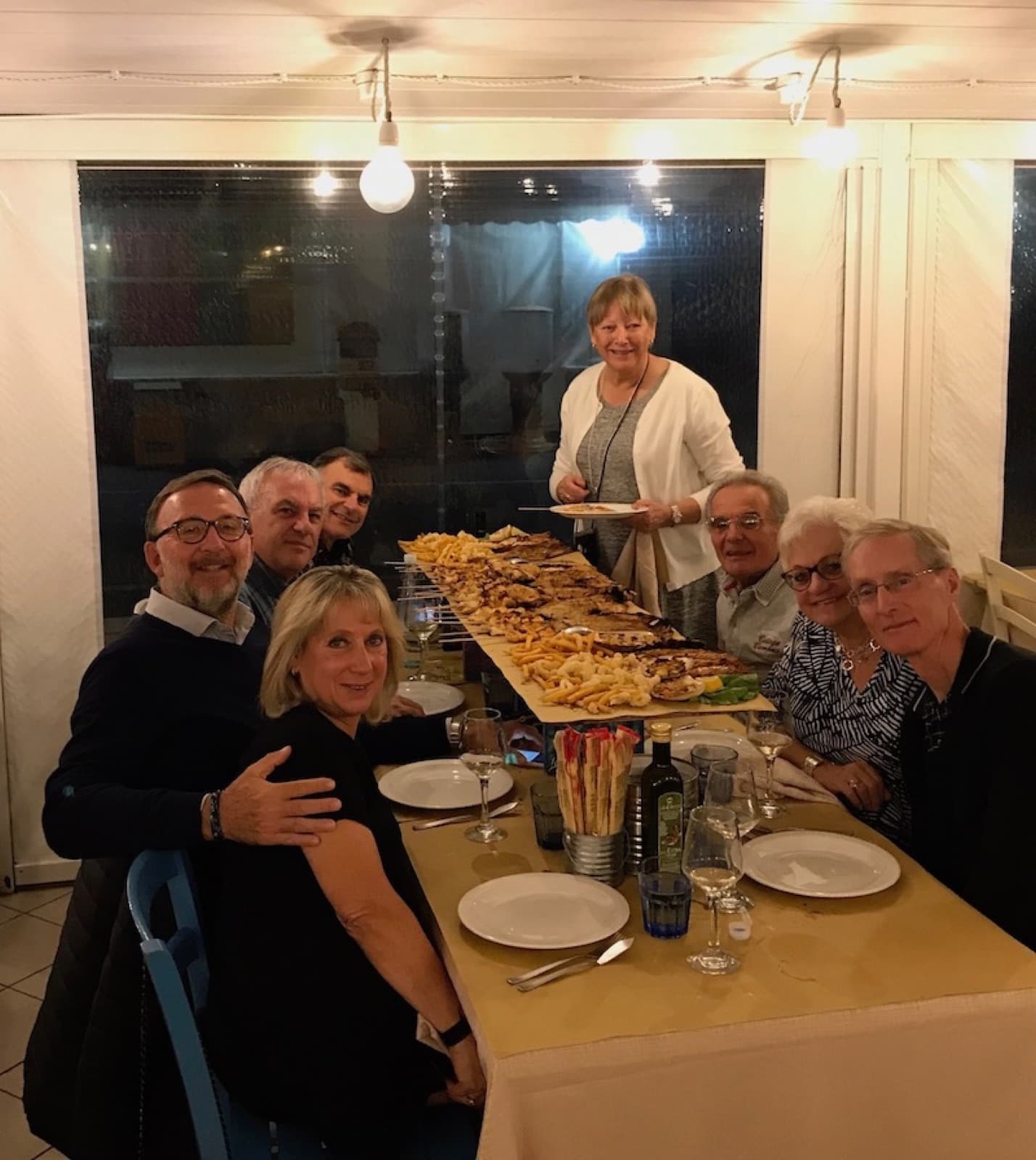 A celebratory dinner in downtown Riccione